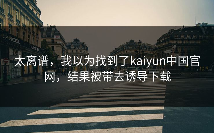 太离谱，我以为找到了kaiyun中国官网，结果被带去诱导下载