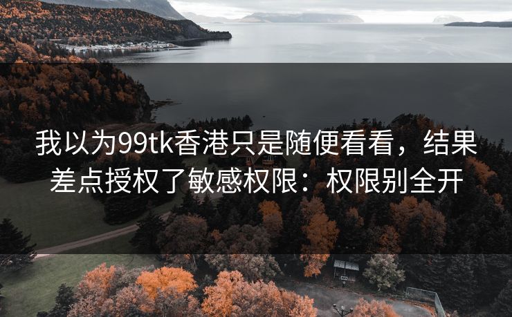 我以为99tk香港只是随便看看，结果差点授权了敏感权限：权限别全开