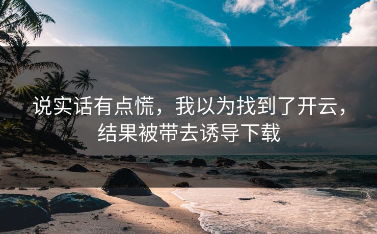 说实话有点慌,我以为找到了开云,结果被带去诱导下载